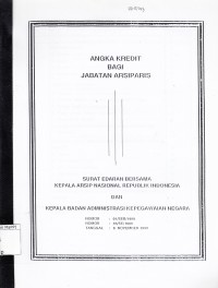 Image of Angka Kredit bagi Jabatan Arsiparis