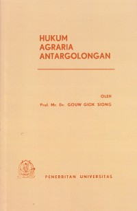 Image of Hukum agraria antargolongan