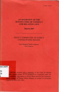 Image of An Overview of The Senate Code of Conduct and Related Laws