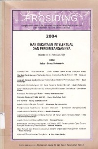 Image of Hak Kekayaan Intelektual dan Perkembangannya: prosiding rangkaian lokakarya terbatas maslah-masalah kepailitan dan wawasan hukum bisnis lainnya tahun 2004: Jakarta 10-11 Februari 2004