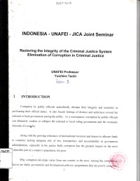 Image of Restoring the Integrity of the Criminal Justice System Elimination of Corruption in Criminal Justice