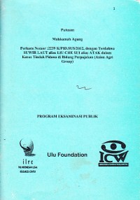 Image of Putusan MA kasus Suwir Laut dalam kasus tindak pidana perpajakan