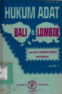 Image of Hukum Adat Bali dan Lombok : dalam yurisprudensi Indonesia