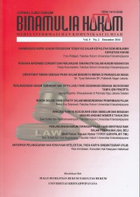 Image of Binamulia Hukum Vol. 5 No. 2 Desember 2016