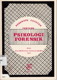 Image of Beberapa Catatan tentang Psikologi Forensik