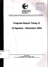 Image of Progress report tahap II kantor Solok Transparency International Indonesia