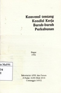 Image of Konvensi tentang Kondisi Kerja Buruh-buruh Perkebunan