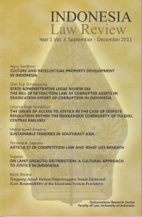 Image of Indonesia law review September - Desember 2011