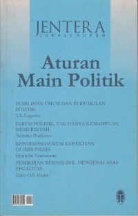 Image of Jentera jurnal hukum: aturan main politik