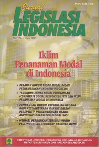 Image of Jurnal legislasi indonesia: iklim penanaman modal di Indonesia