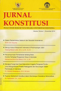 Image of Jurnal konstitusi: pusat studi hukum tata usaha negara universitas indonesia November 2010