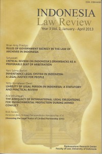 Image of Indonesia law review January - April 2013