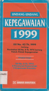 Image of Undang - Undang Kepegawaian 1999