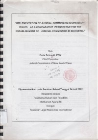 Image of Implementation of Judicial Commission in New South Wales as A Comparative Perspective for The Establishment of Judicial Commission in Indonesia