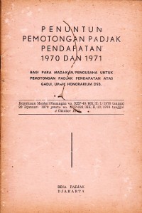 Image of Penuntun Pemotongan Padjak Pendapatan 1970 dan 1971