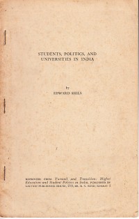 Image of Students, Politics, and Universities In India