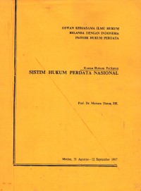 Image of Sistim Hukum Perdata Nasional
