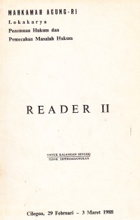 Image of Lokakarya Penemuan Hukum dan Pemecahan Masalah Hukum Reader II