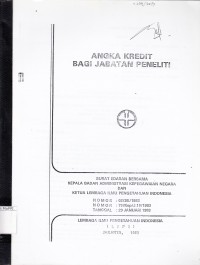 Image of Angka Kredit Bagi Jabatan Peneliti