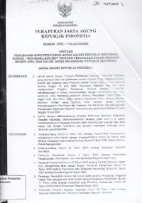 Image of Peraturan Jaksa Agung Republik Indonesia Nomor: PER-035/A/JA/12/2009 Tentang Perubahan Atas Peraturan Jaksa Agung Republik Indonesia Nomor: PER-064/A/JA/07/2007 Tentang Pengadaan Calon Pegawai Negeri Sipil dan Calon Jaksa Kejaksaan Republik Indonesia