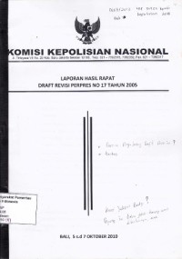 Image of Laporan hasil rapat draft revisi PEPPRES no. 17 tahun 2005 : Bali, 5 s.d 7 Oktober 2010