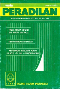 Image of Varia Peradilan: Majalah Hukum Tahun XVI No. 190 Juli 2001