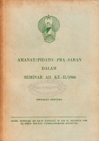 Image of Amanat/Pidato Pra-Saran dalam Seminar AD Ke-II/1966