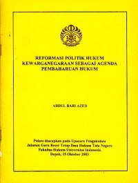 Image of Reformasi Politik Hukum Kewarganegaraan sebagai Agenda Pembaharuan Hukum