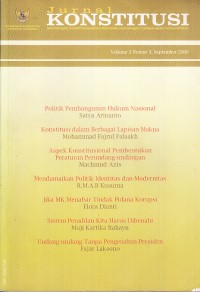 Image of Jurnal Konstitusi Volume 3 Nomor 3 September 2006