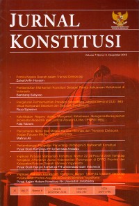 Image of Jurnal Konstitusi Volume 7 Nomor 6 Desember 2010