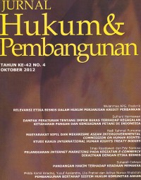 Image of Jurnal Hukum & Pembangunan Tahun ke-42 No.4 Oktober 2012