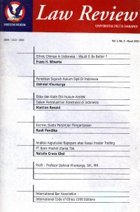 Image of Law Review : Fakultas Hukum Universitas Pelita Harapan Volume 1, No. 3 - Maret 2002
