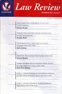 Image of Law Review : Fakultas Hukum Universitas Pelita Harapan Volume 2, No. 2 - Nopember 2002