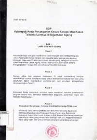 Image of SOP kelompok kerja penanganan kasus korupsi dan kasus tertentu lainnya di Kejaksaan Agung
