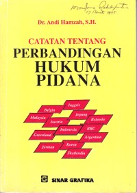 Image of Catatan tentang perbandingan hukum pidana