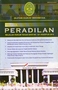 Image of Varia Peradilan Majalah Hukum Tahun XXVII No. 321 Agustus 2012