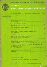 Image of Majalah Ilmu-ilmu Sastra Indonesia: November/Februari 1980/1981 Jilid IX No. 2 dan 3