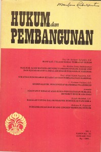 Image of Hukum dan Pembangunan: No. 4 Tahun ke XXVI, Januari 1996