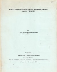 Image of Asas-Asas Hukum Nasional di Bidang Hukum Acara Perdata