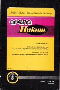 Image of Majalah Fakultas Hukum Universitas Brawijaya: Arena Hukum Nomor 1 Tahun XIII Juli 1986