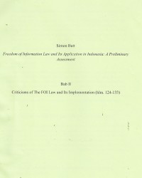 Image of Freedom of Information Law and Its Application in Indonesia: A Preliminary Assessment