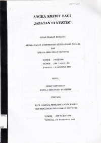 Image of Angka kredit bagi jabatan statistisi
