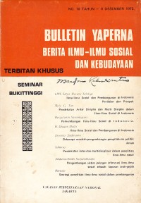 Image of Bulletin Yaperna: Berita Ilmu-Ilmu Sosial dan Kebudayaan No 10 Tahun - 11 Desember 1975