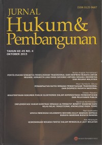 Image of Jurnal Hukum & Pembangunan Tahun ke-45 No. 4 Oktober 2015