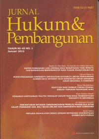 Image of Jurnal Hukum & Pembangunan Tahun ke-45 No. 1 Januari 2015
