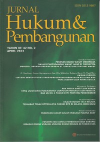 Image of Jurnal Hukum & Pembangunan Tahun ke-42 No. 2 April 2012