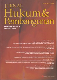 Image of Jurnal Hukum & Pembangunan Tahun ke-42 No. 1 Januari 2012