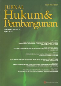 Image of Jurnal Hukum & Pembangunan Tahun ke-44 No. 2 April 2014