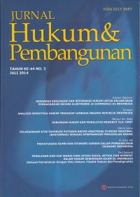 Image of Jurnal Hukum & Pembangunan Tahun ke-44 No. 3 Juli 2014