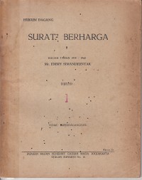 Image of Hukum dagang: surat-surat berharga